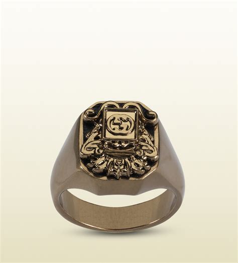 gold gucci ring men|pre own gucci men ring.